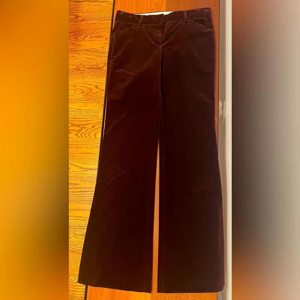 Maroon velvet pants by Theory in size 6